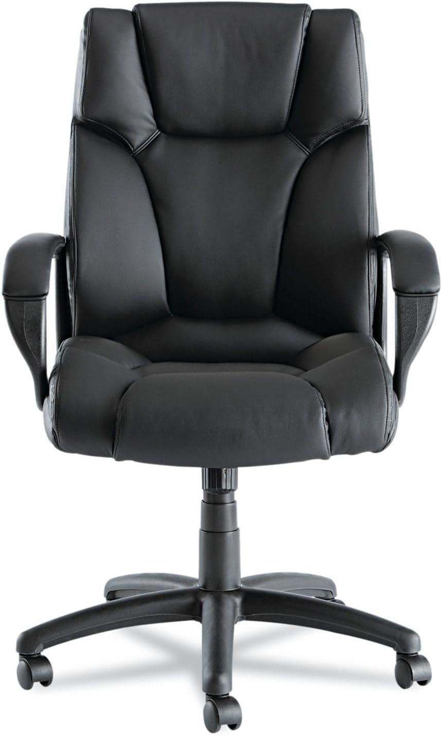 Black Leather High-Back Swivel Executive Office Chair