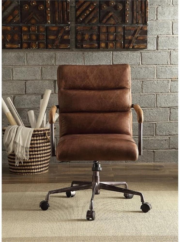 Acme Furniture Harith Office Chair, Retro Brown Leather