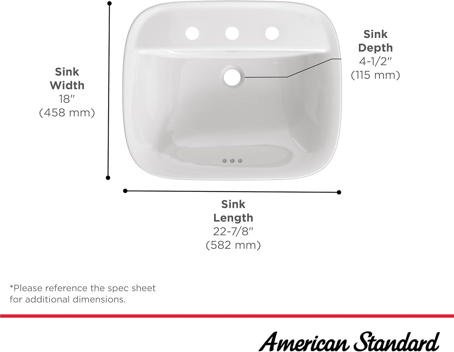 American Standard Aspirations 18'' Vitreous China Rectangular Bathroom Sink with Faucet and Overflow