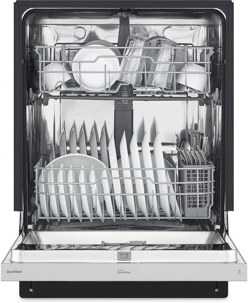 LG 24-inch Wide QuadWash, Front Control Dishwasher - Stainless Steel, Print Proof Stainless Steel & Reviews | Wayfair