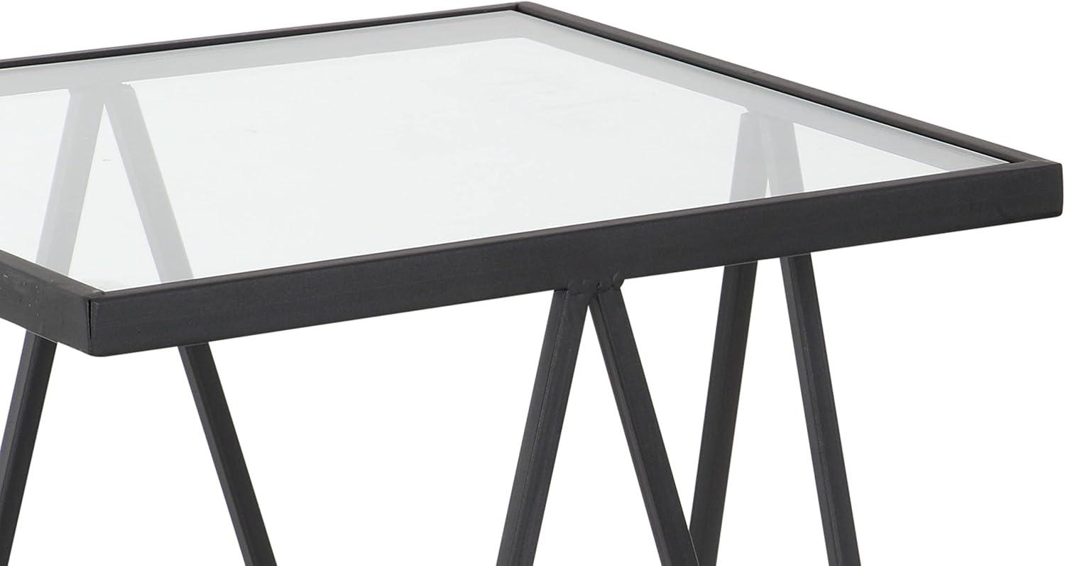 DecMode 15" x 26" Gold Metal Accent Table with Mirrored Glass Top, 2-Pieces