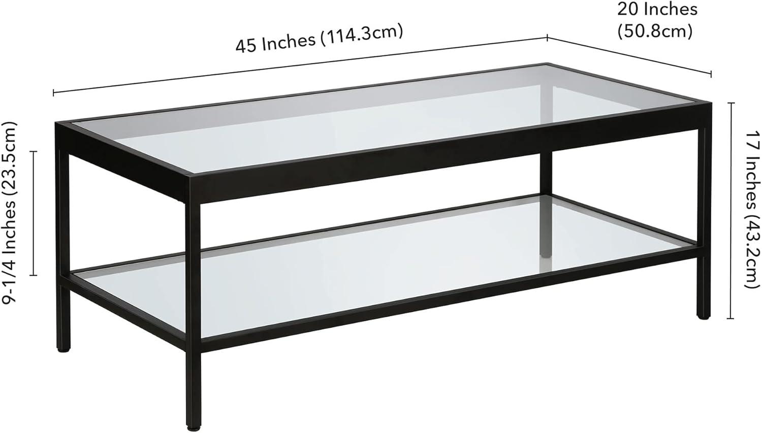 Evelyn&Zoe Alexis 45" Wide Rectangular Coffee Table, Blackened Bronze