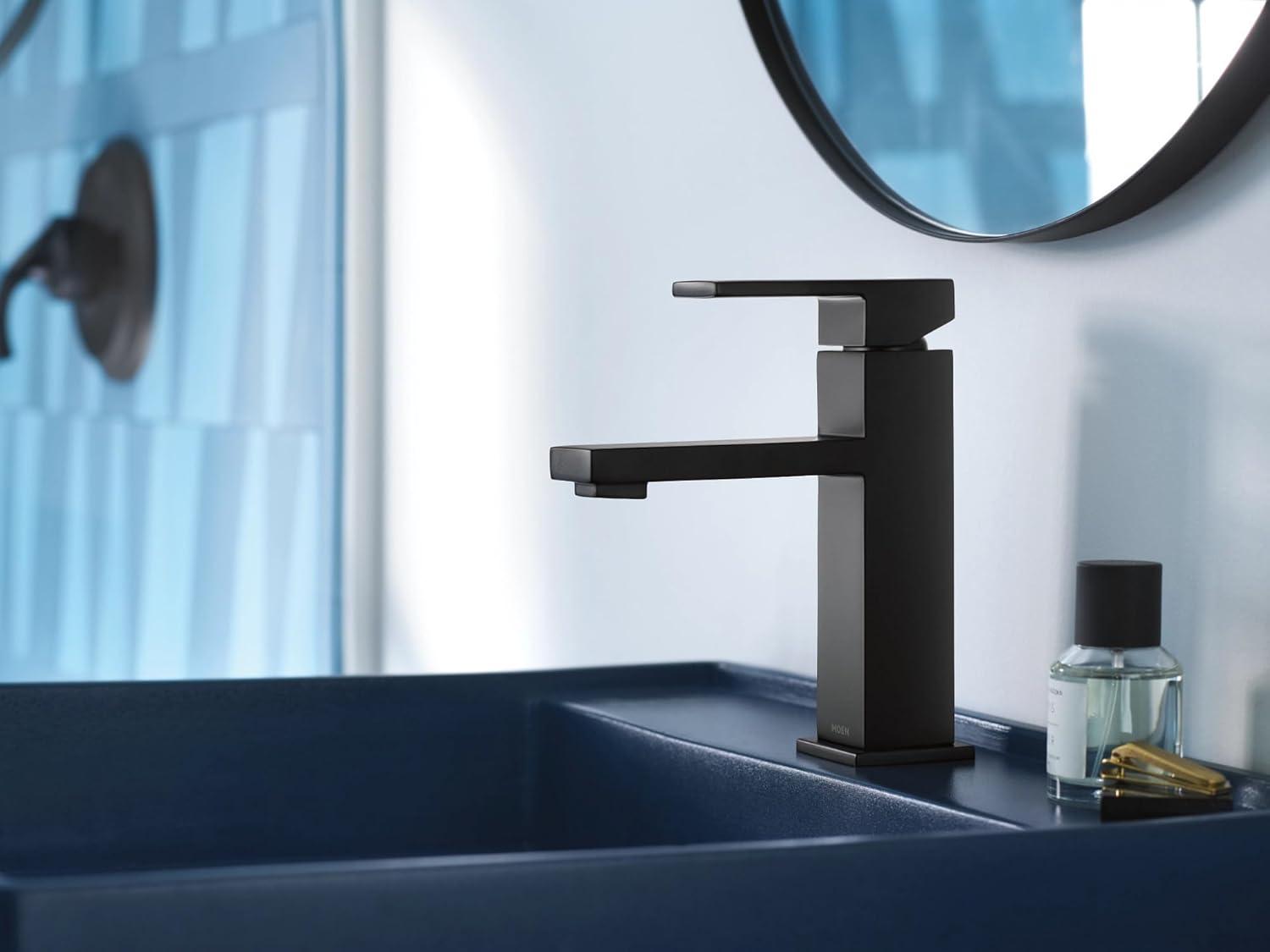 Bathroom Sink Faucet One Hole Single Handle Faucets, 1/2", Matte Black