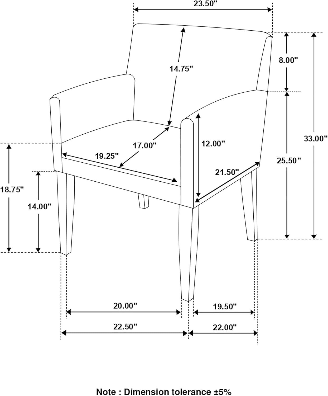 Catherine Upholstered Dining Arm Chair Charcoal Grey and Black (Set of 2)