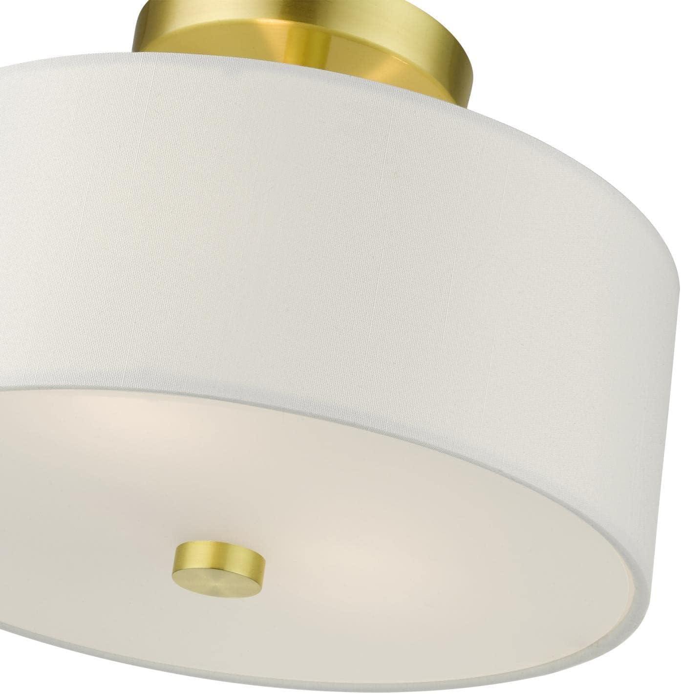 Livex Lighting Meridian 2 - Light Semi-Flush Mount in  Satin Brass