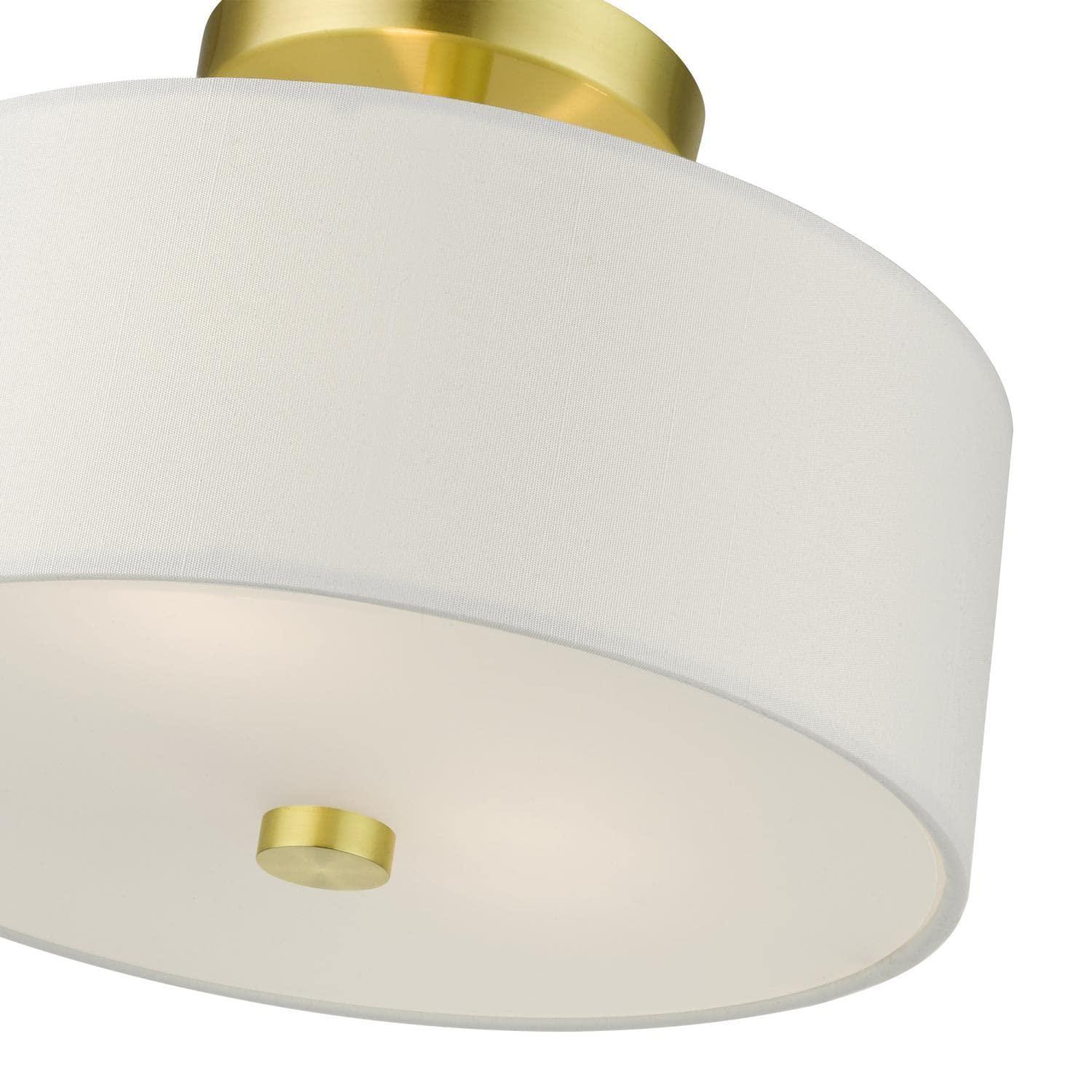 Livex Lighting Meridian 2 - Light Semi-Flush Mount in  Satin Brass