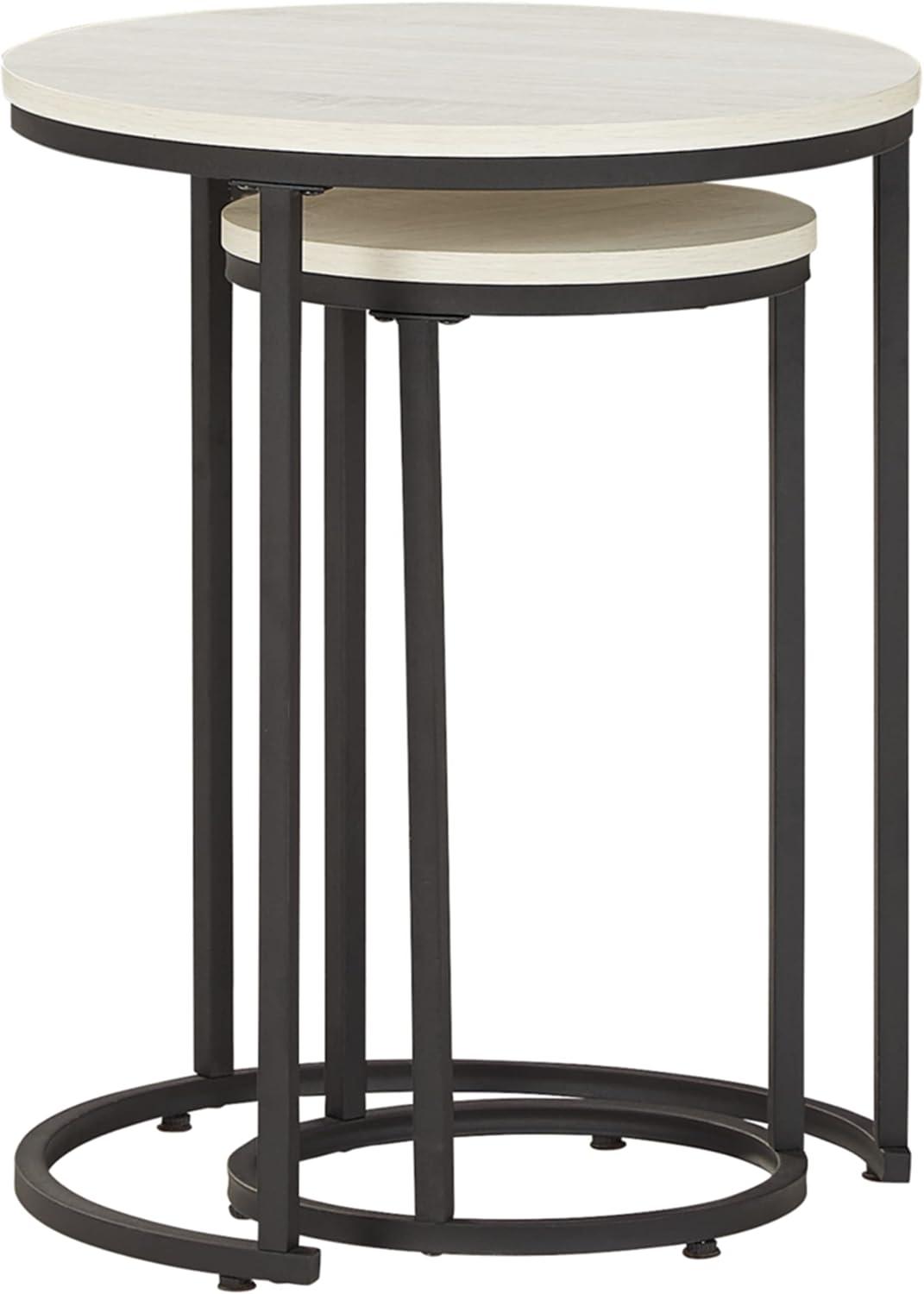 Signature Design by Ashley Casual Briarsboro Accent Table (Set of 2) White/Black