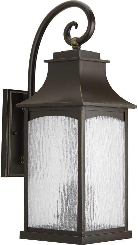 Elegance Maison Bronze Outdoor Lantern with Clear Seeded Glass, 23.75"