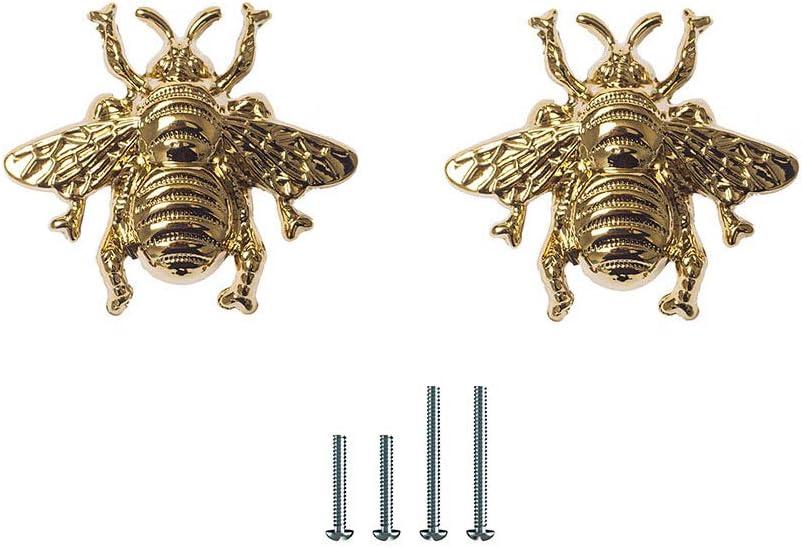 Polished Brass Bee Knobs for Cabinets and Drawers