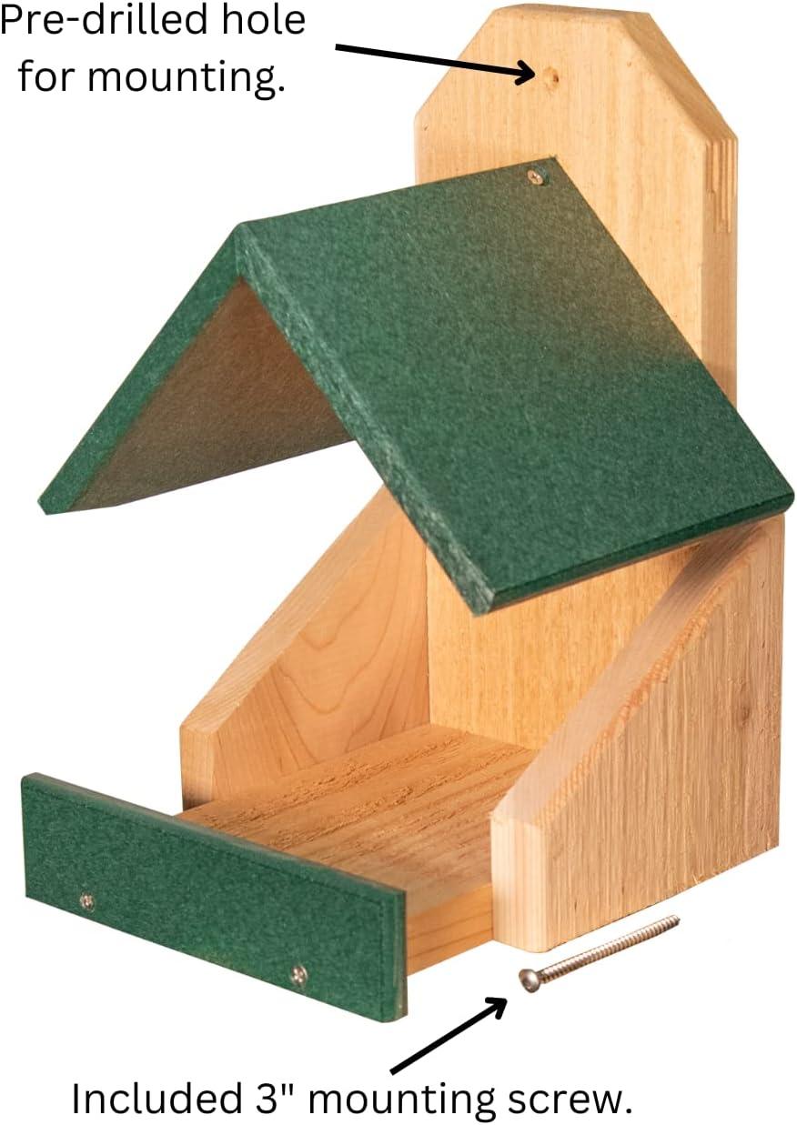 JCS Wildlife Cedar Robin Roost Birdhouse with Recycled Poly Lumber Roof