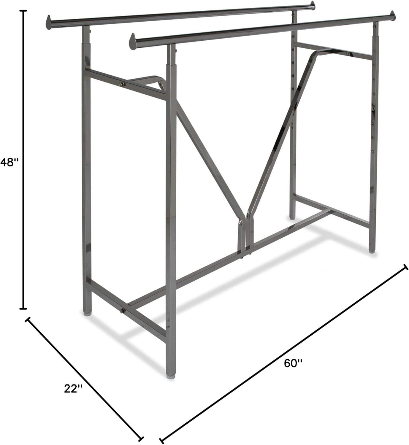 Chrome Adjustable Heavy Duty Double Bar Garment Rack