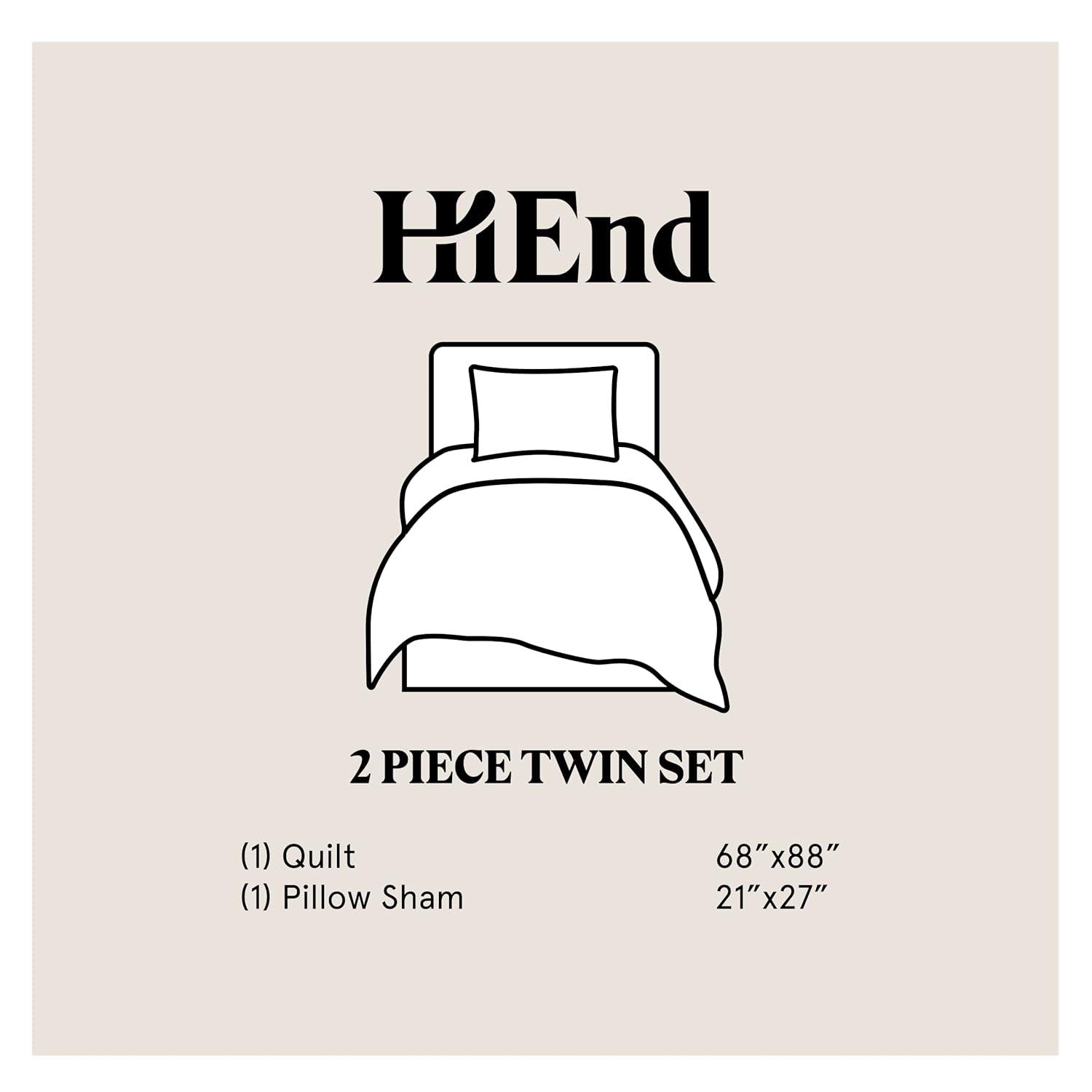 Twin Taupe Cotton Reversible Quilt Set with Pillow Shams