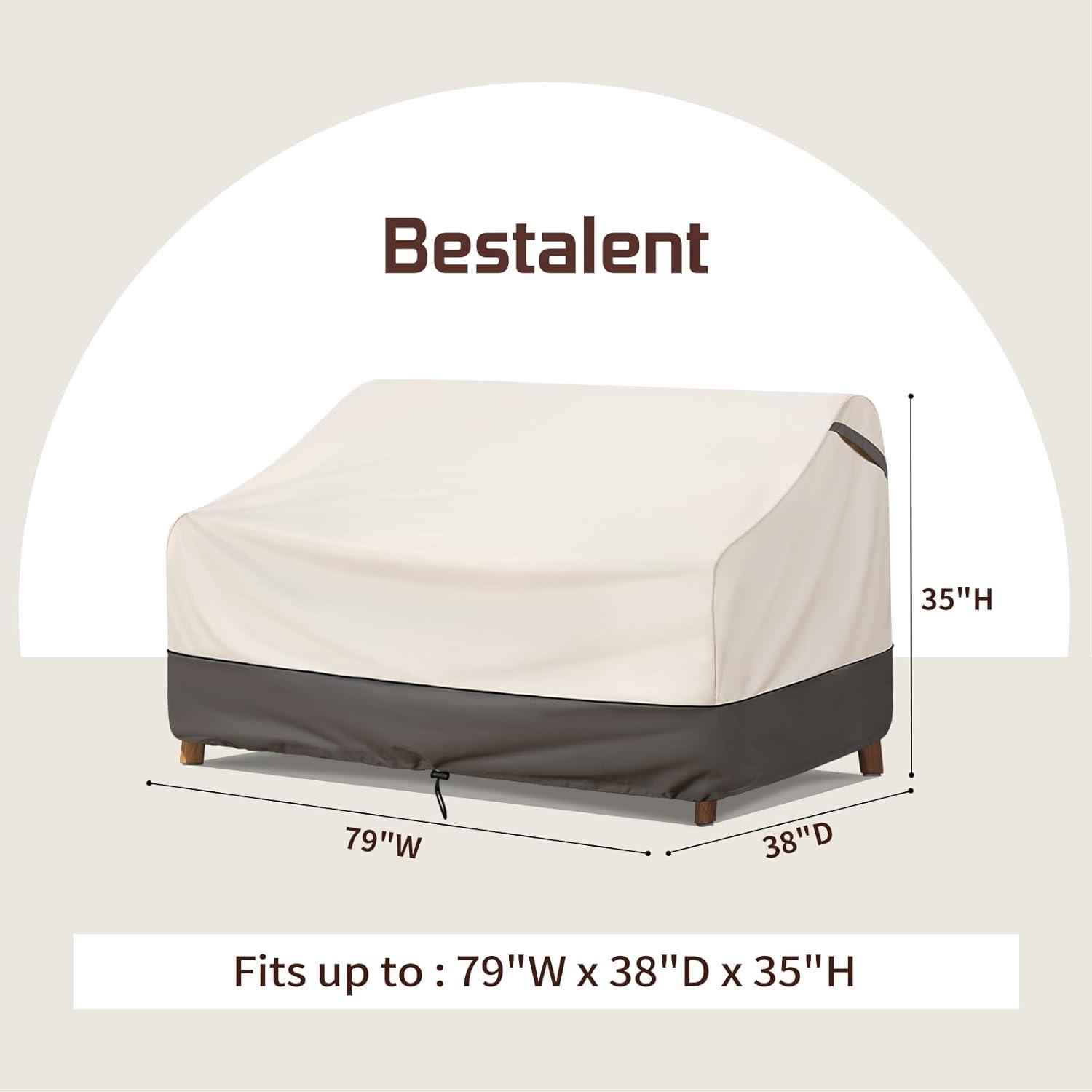 Arlmont & Co. Patio Furniture Covers Waterproof,Outdoor 3-Seater Sofa Cover Fits Up To 79W X 38D X 35H Inches