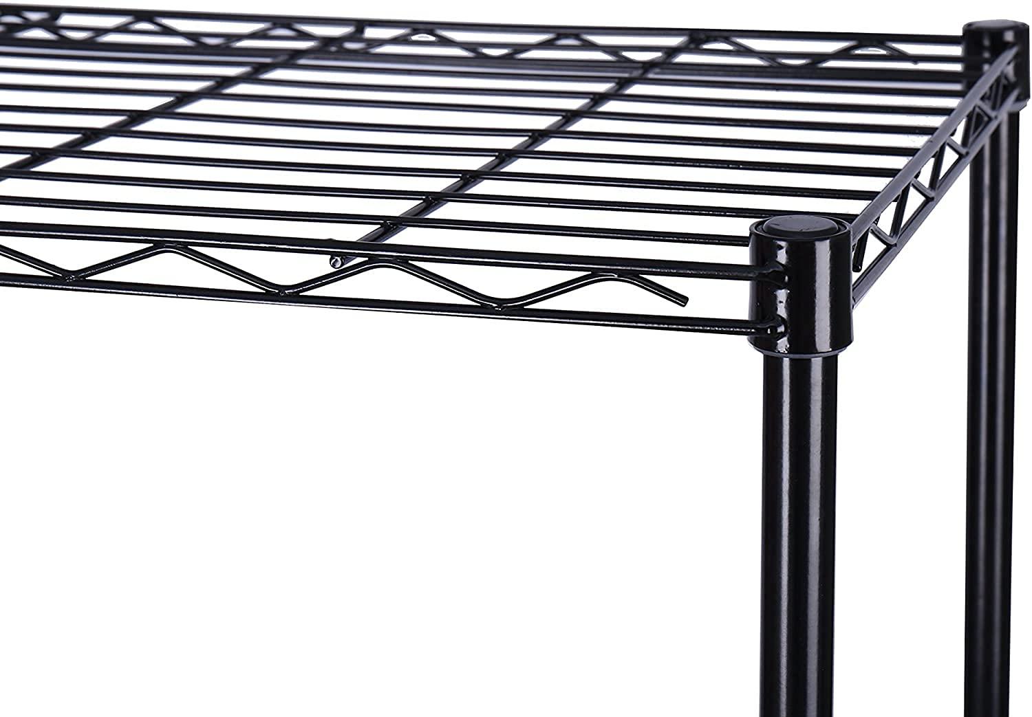 HOMEFORT 5-Tier Wire Shelving 5 Shelves Unit Metal Storage Rack Durable Organizer Perfect for Pantry Closet Kitchen Laundry Organization in Black,21”Wx14”Dx61”H