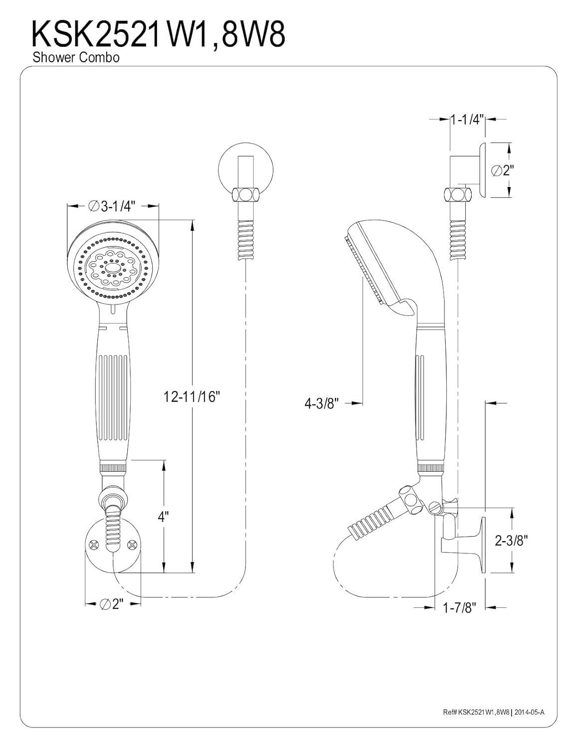 Kingston Brass Kingston Brass Made To Match Shower Combo KSK2521W1