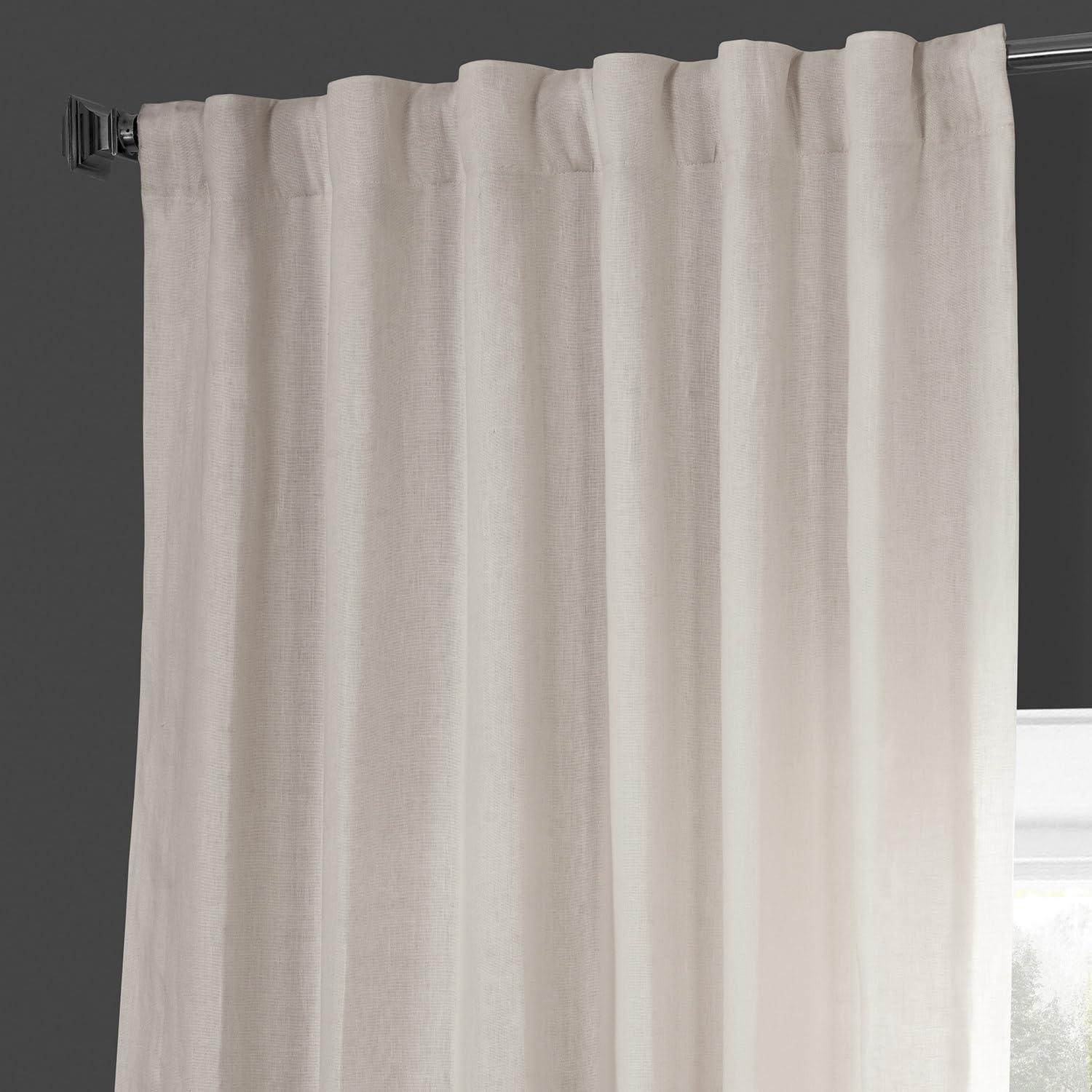 Ancient Ivory French Linen 120" Room-Darkening Curtain Panel
