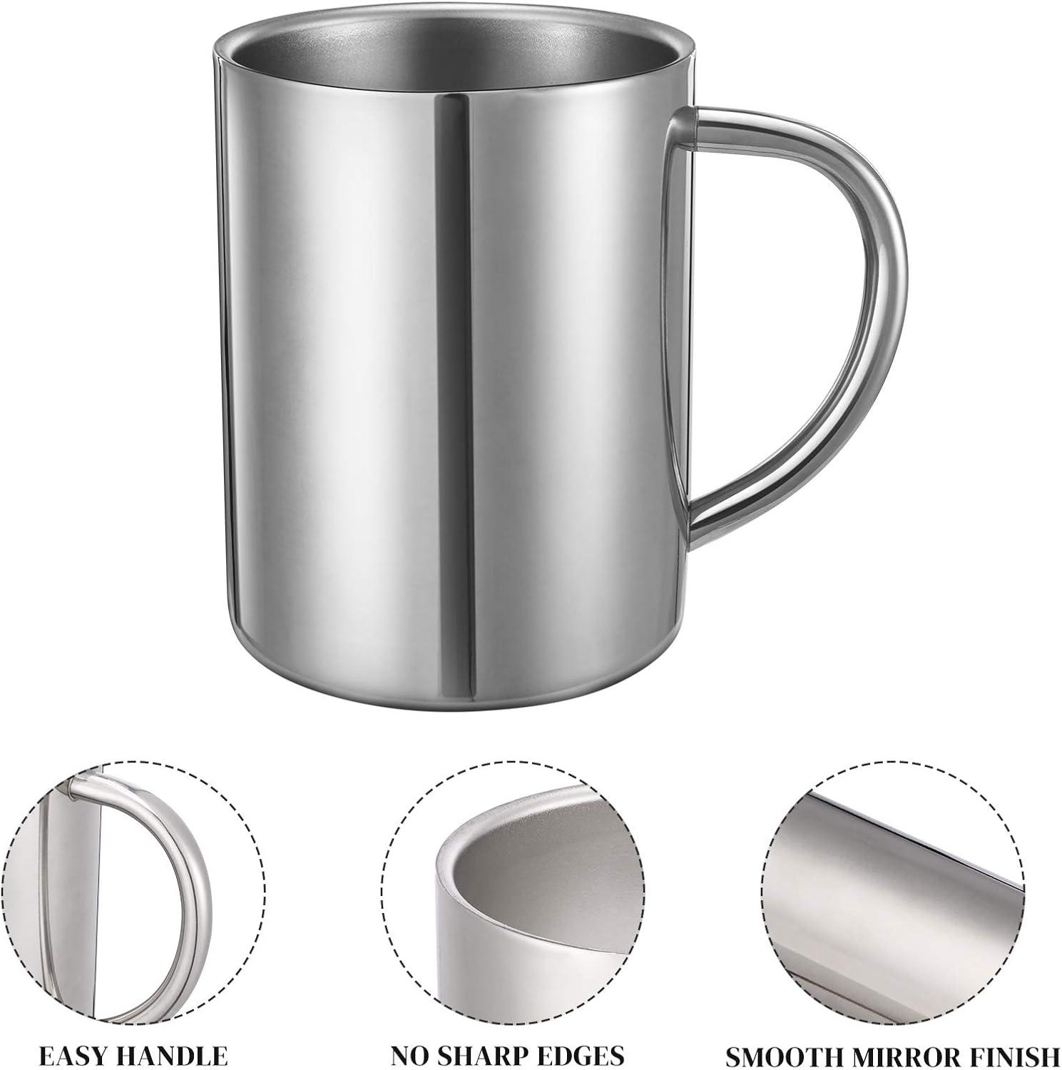2 Packs 400ml Stainless Steel Double Wall Mug,Travel Camping Mug,Suitable for Coffee, Milk,Juice,Tea and other Cold or Hot Drinks