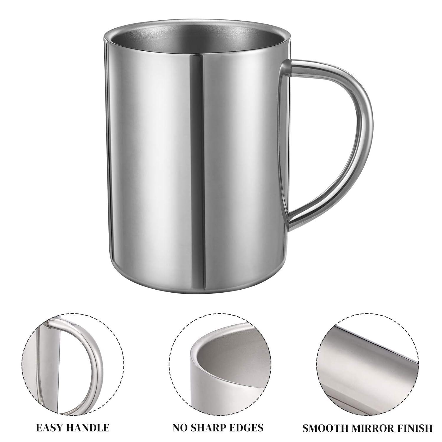 2 Packs 400ml Stainless Steel Double Wall Mug,Travel Camping Mug,Suitable for Coffee, Milk,Juice,Tea and other Cold or Hot Drinks