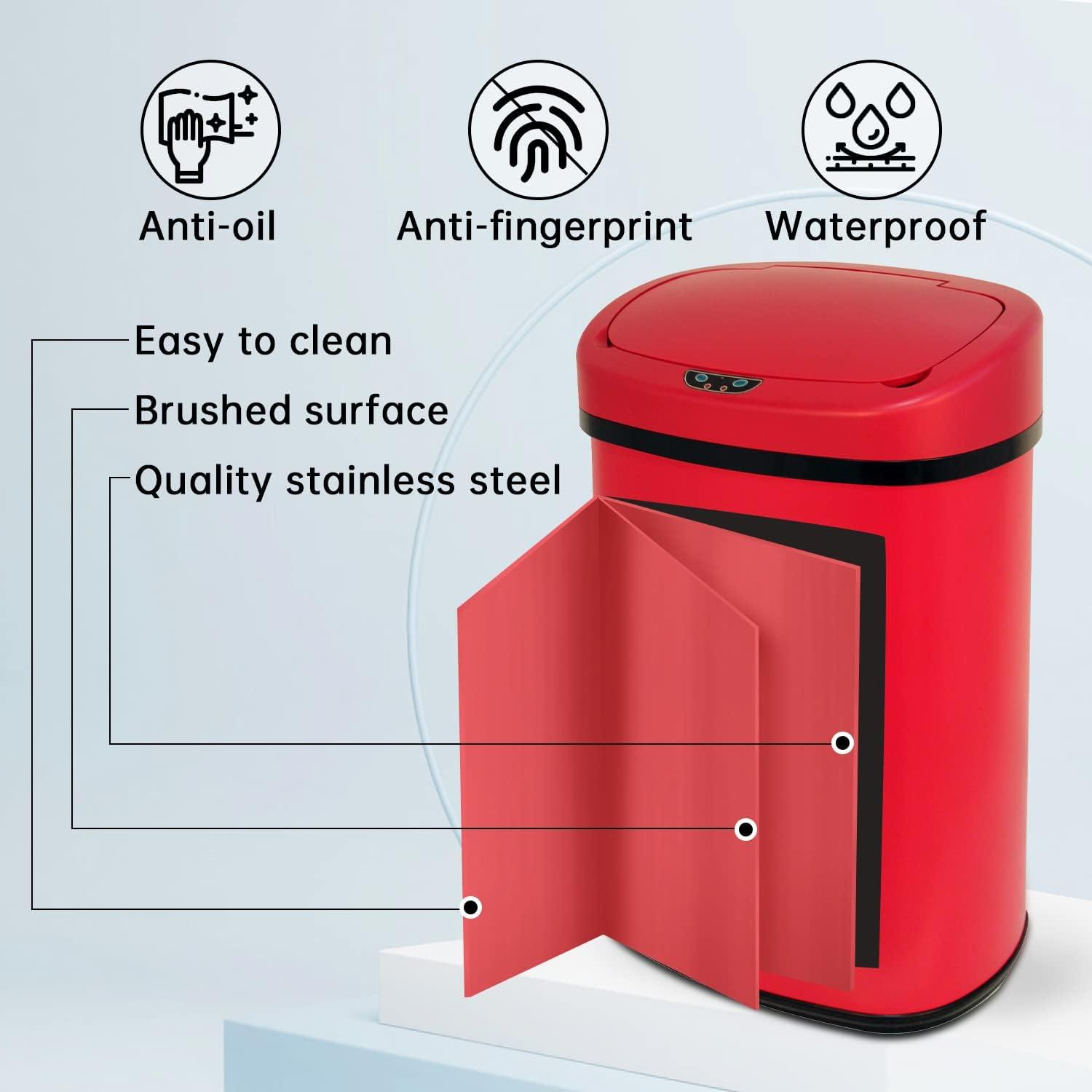 FDW Stainless Steel Motion Sensor,Touch Top - 13 Gallons