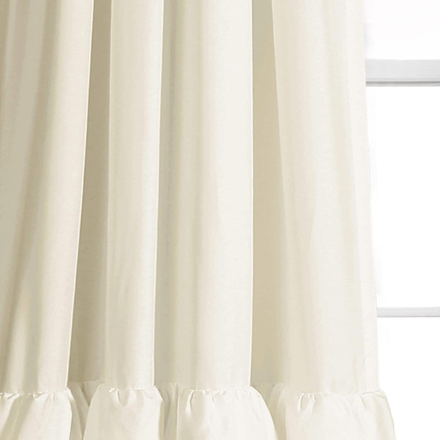 Lush Decor Allison Ruffle Polyester Semi Sheer Curtain Pair (Set of 2)