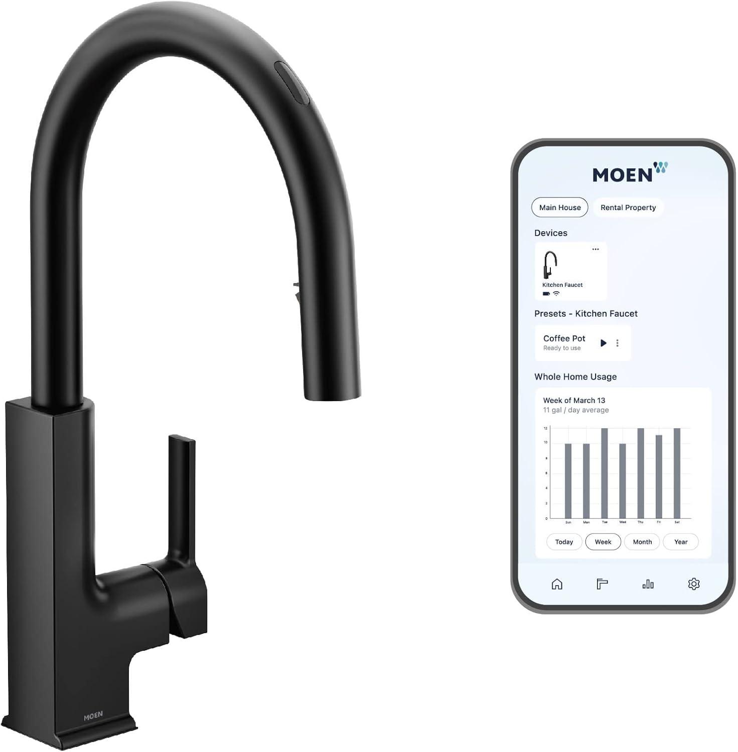 Moen STo Smart Touchless Single Handle Kitchen Faucet with Wave and Accessories S72308EVSRS