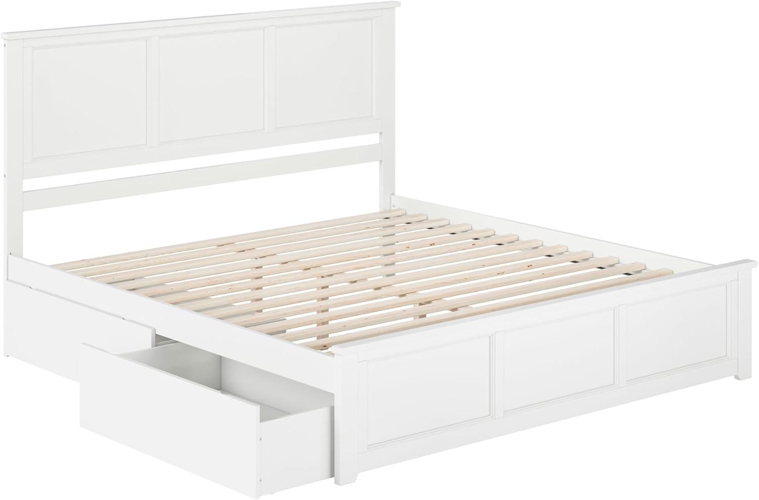 Madison Solid Wood Platform Bed with Matching Footboard & Storage Drawers