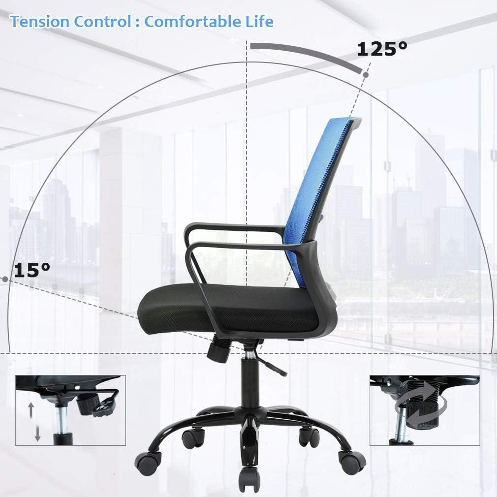 PayLessHere Ergonomic Mesh Computer Office Desk Midback Task Chair w/Metal Base Set of 2