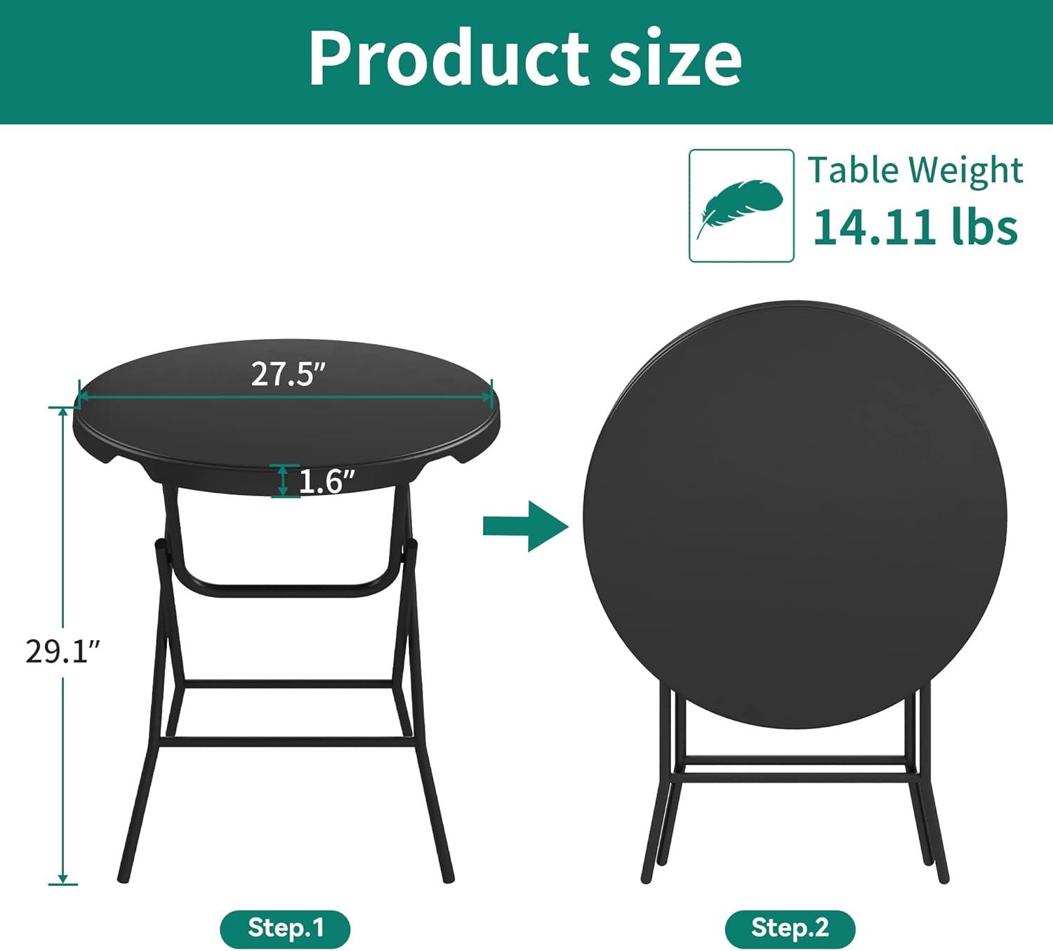 Folding Table 6 Foot,  Heavy-Duty, Portable Plastic Construction with Carrying Handle – Perfect for Picnics, Parties, and Office Indoor Outdoor Use, White