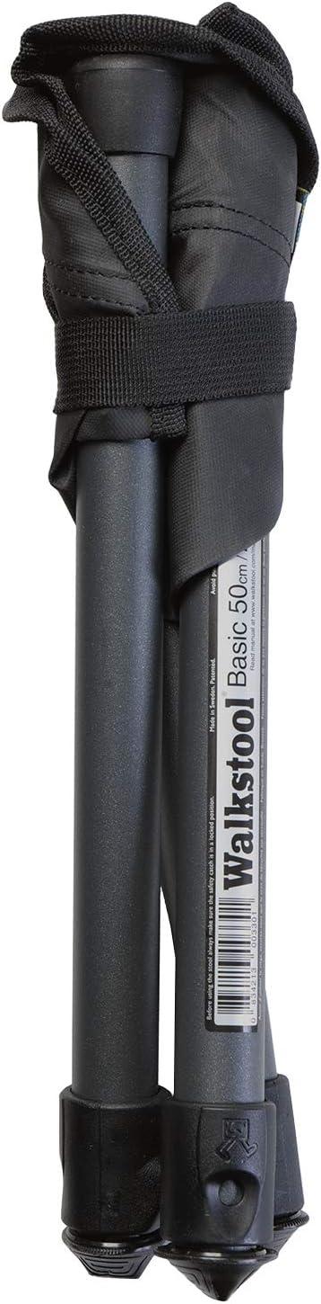 Walkstool - Basic Model - Black Color - 3 Legged Folding Stool in Aluminium - Height 24" - Maximum Load 330 to 385 Lbs - Made in Sweden