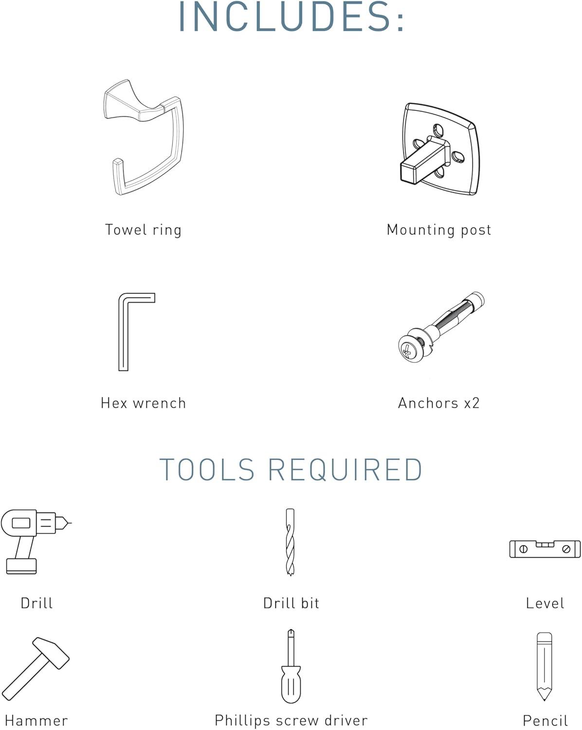 Moen Voss Wall Mounted Towel Ring