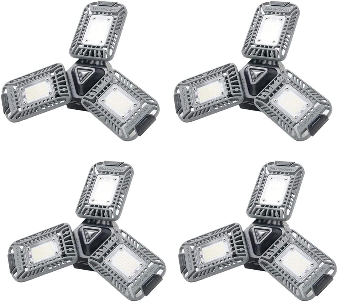 Bell+Howell Triburst Motion Sensor Technology, ASON TV 4000 Lumens / 6500 Kelvin Indoor Lights S/4, Ultra Bright with 144 LED Bulbs and Multi-Directional Triple Panel Bedroom, Garage, Ceiling