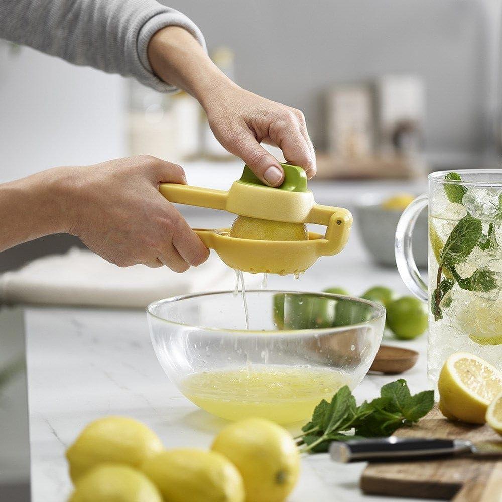 Yellow Stainless Steel Dual-Action Citrus Press