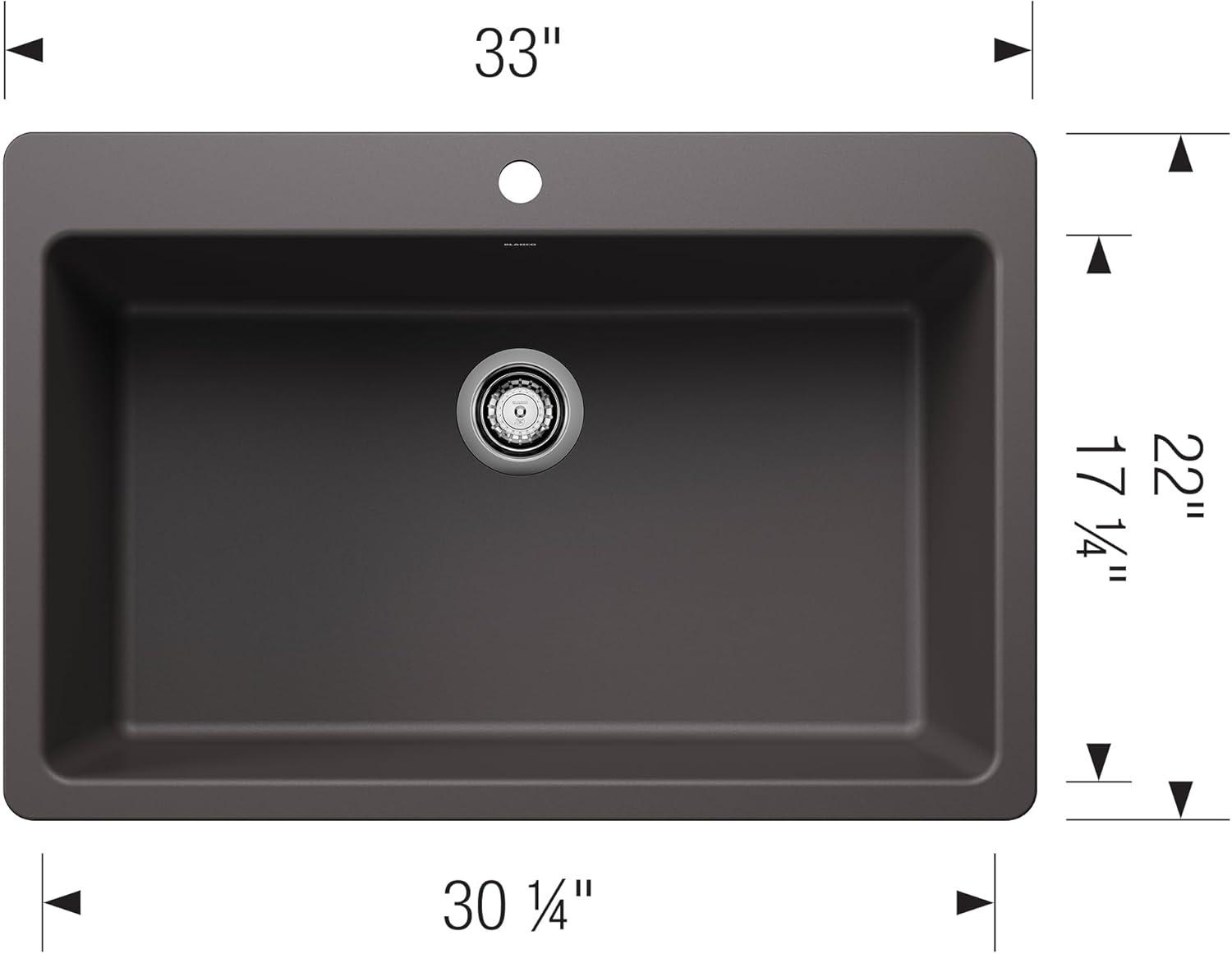 Liven SILGRANIT 33" L x 22" W Drop-In/Undermount Kitchen Sink