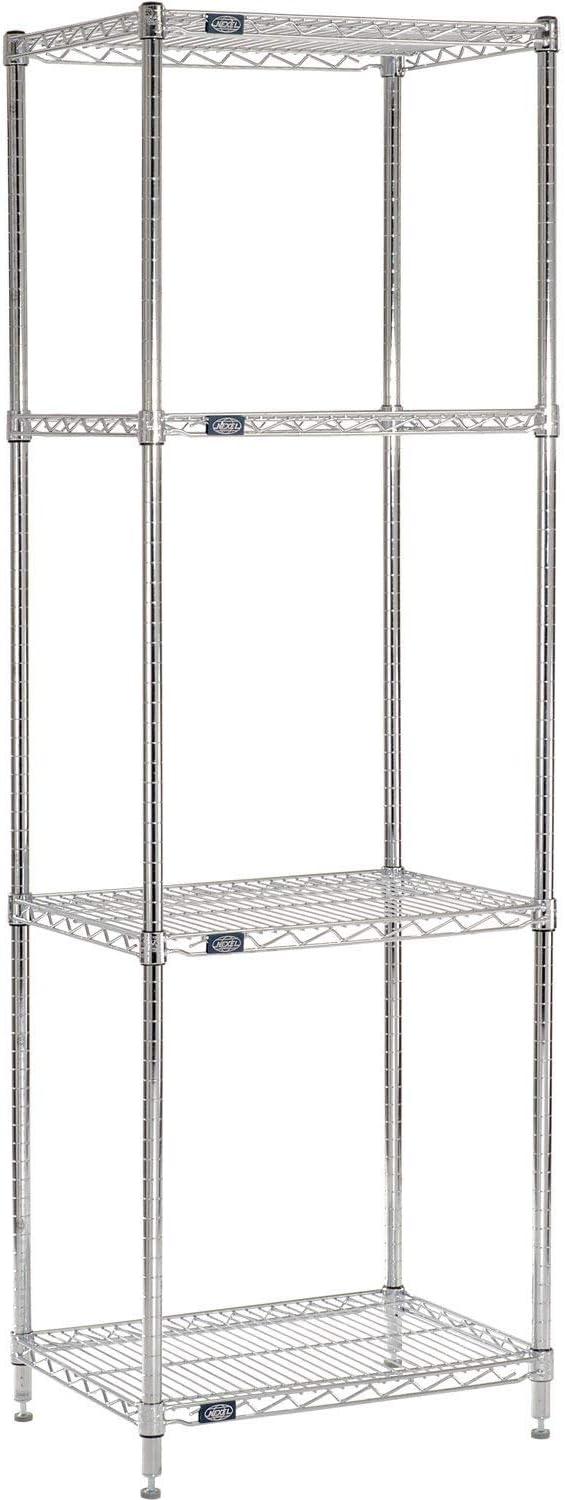 Nexel Chrome Wire Shelving, 24 x 18 x 74 in.