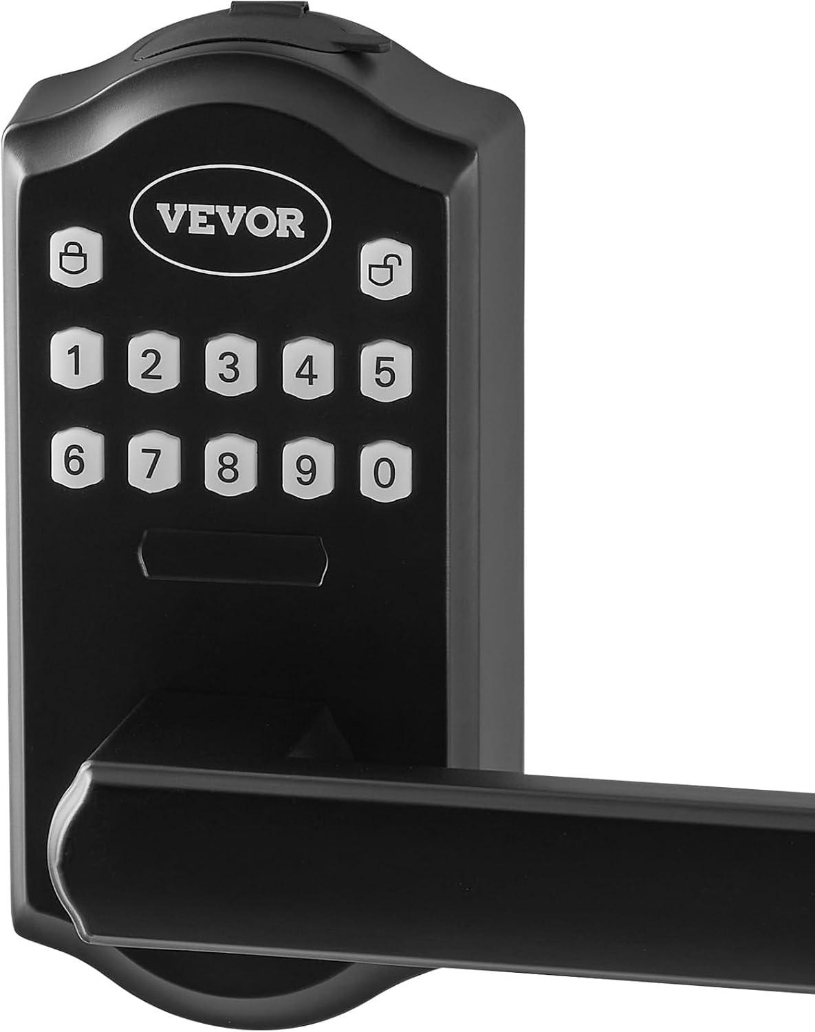 Matte Black Keyless Entry Door Lock with Handle