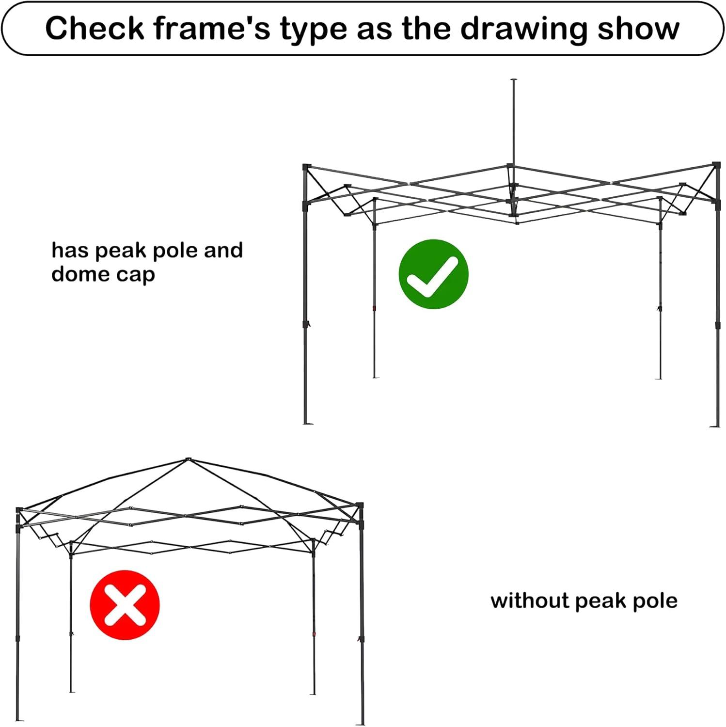 10 x 10 Canopy Replacement Top Large Frame Pop Up Canopy Replacement Top 10 x 10 (White)