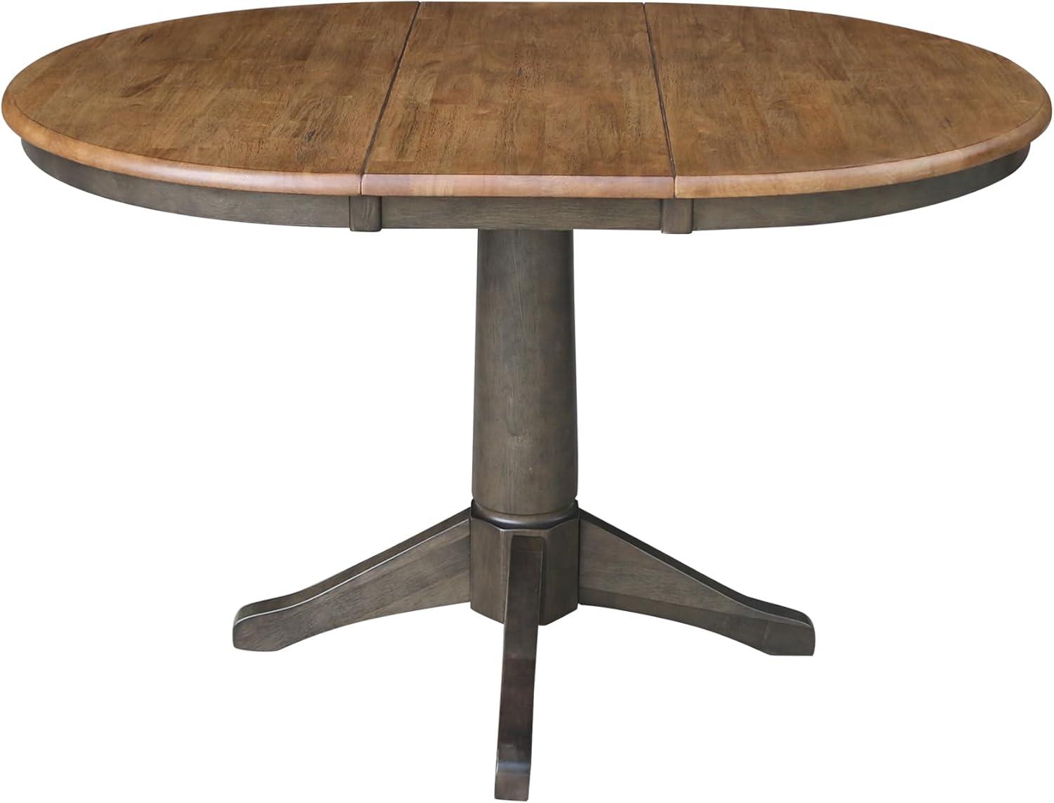 International Concepts 36" round top ped table with 12" leaf - 30.1"h - dining height