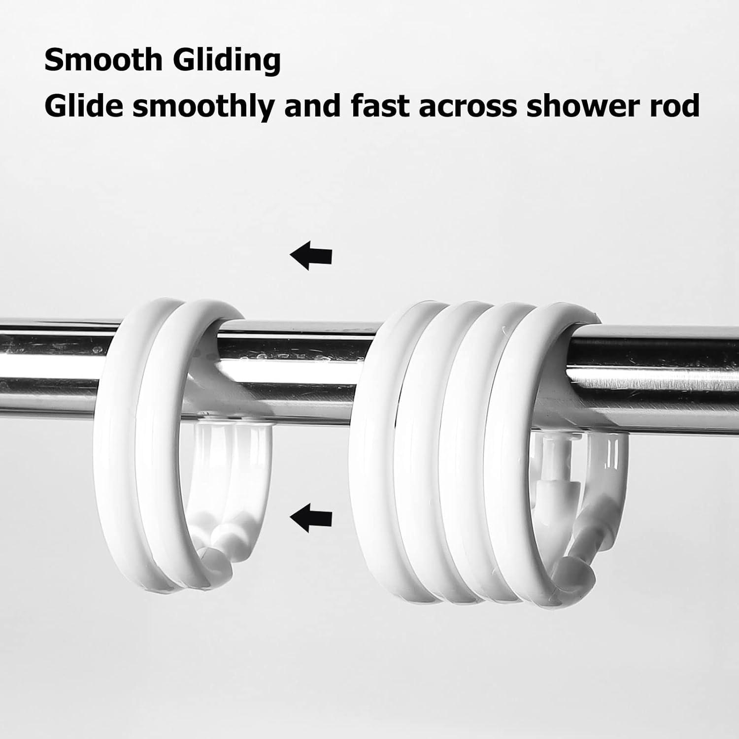 Solid Plastic Shower Curtain Hooks Rings