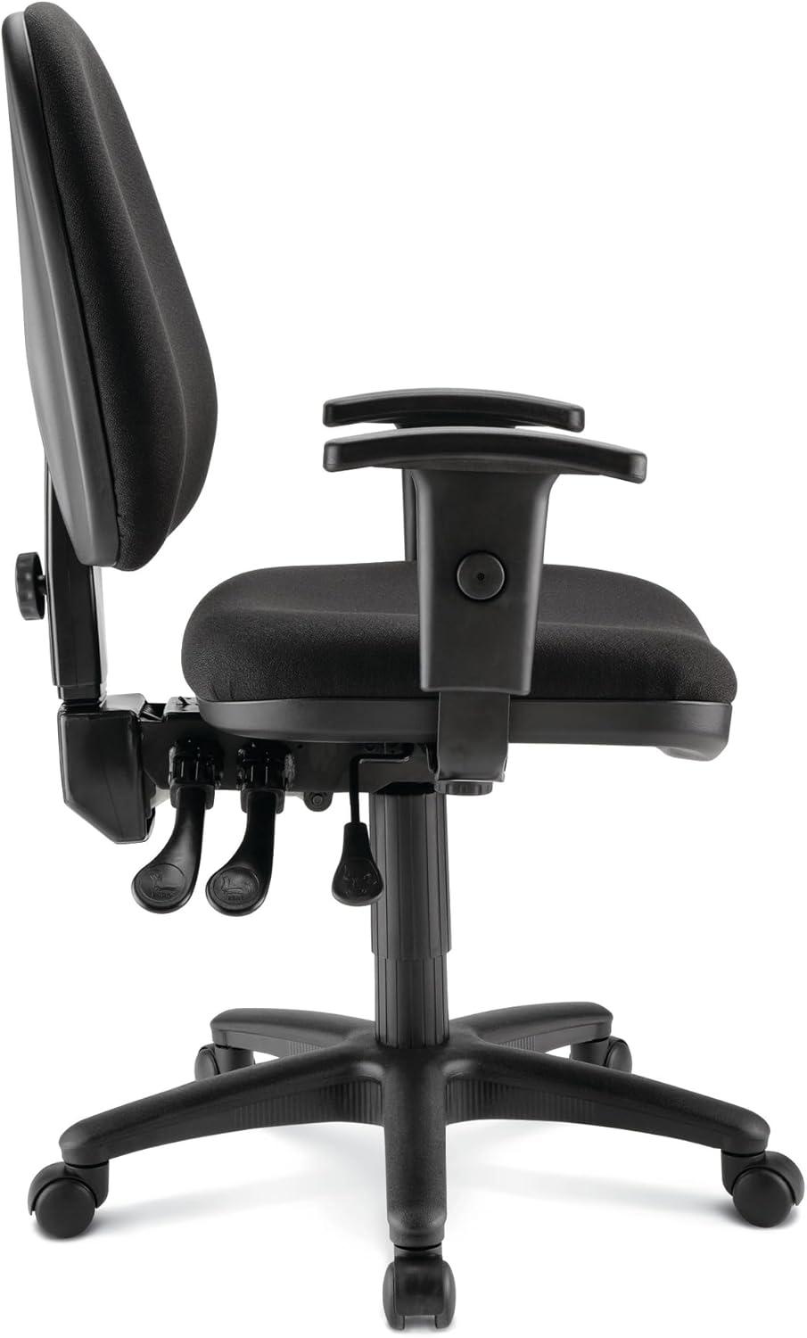 Black Ergonomic Fabric Task Chair with Adjustable Arms