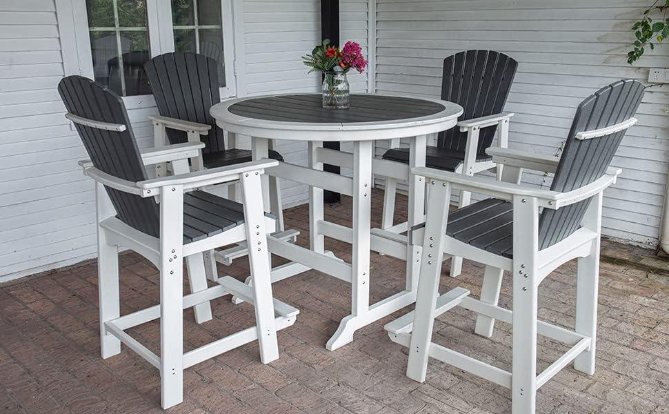 Ceballos Patio Bar Table Set High Top Outdoor Table And Chairs Set Of 5 Bar Table & Stools Set With Tall Adirondack Chairs Set For 4