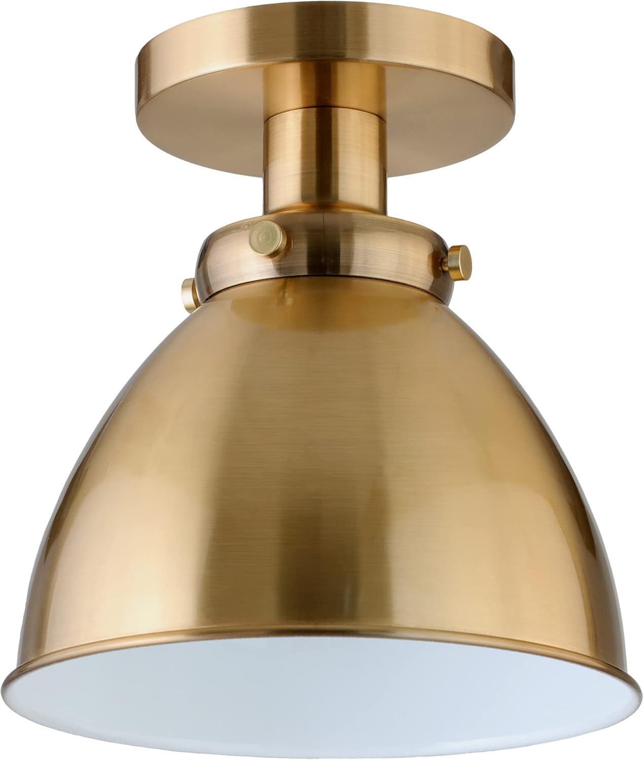 Henn&Hart 8" Gold Semi Flush Mount