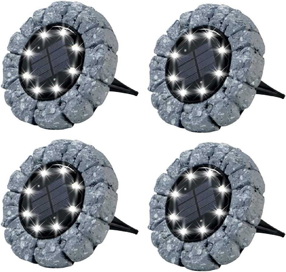 Stone Low Voltage Solar Powered Integrated LED Pathway Light Pack (Set of 4)