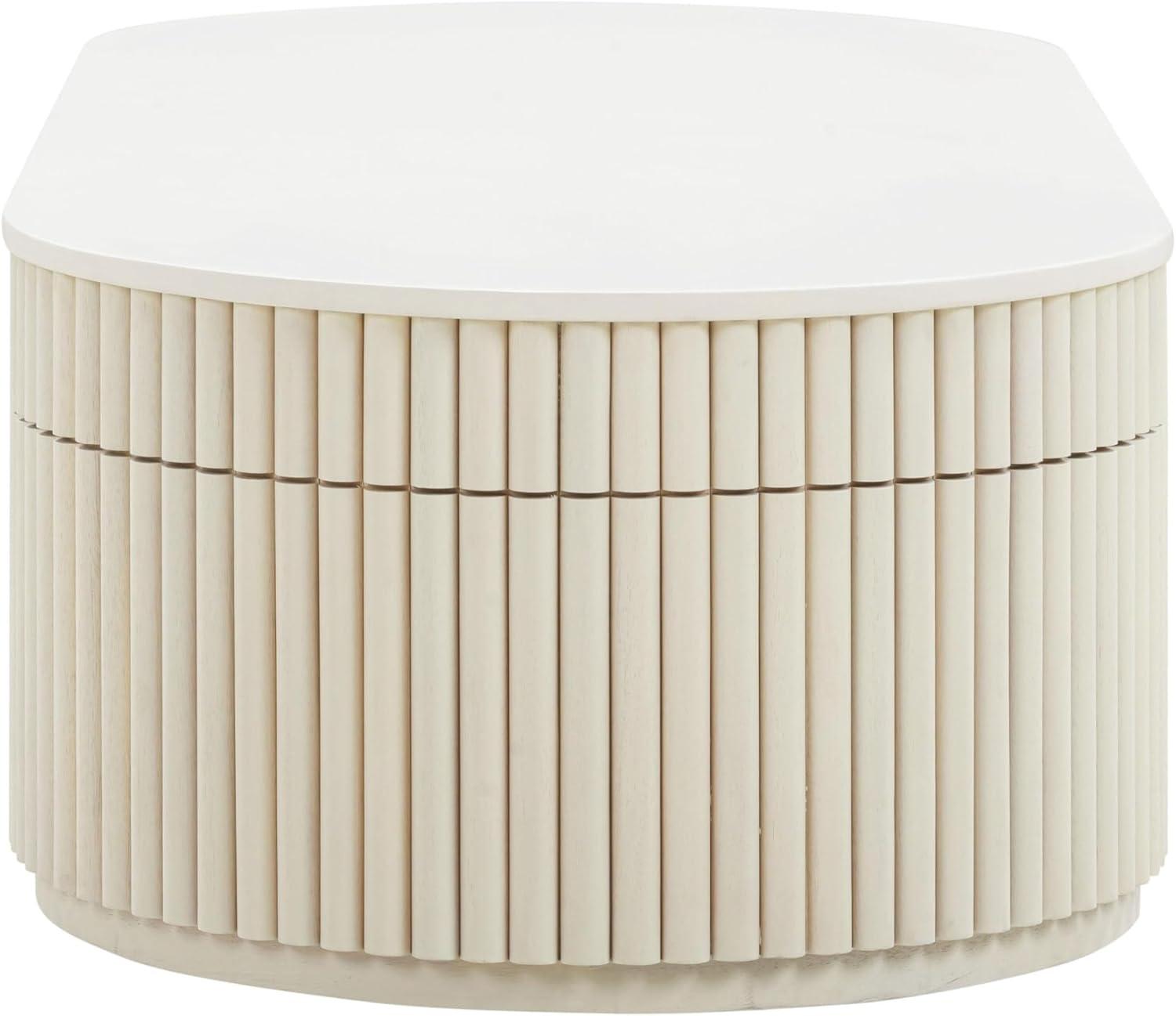 Bella Cream Oval Acacia Wood Coffee Table