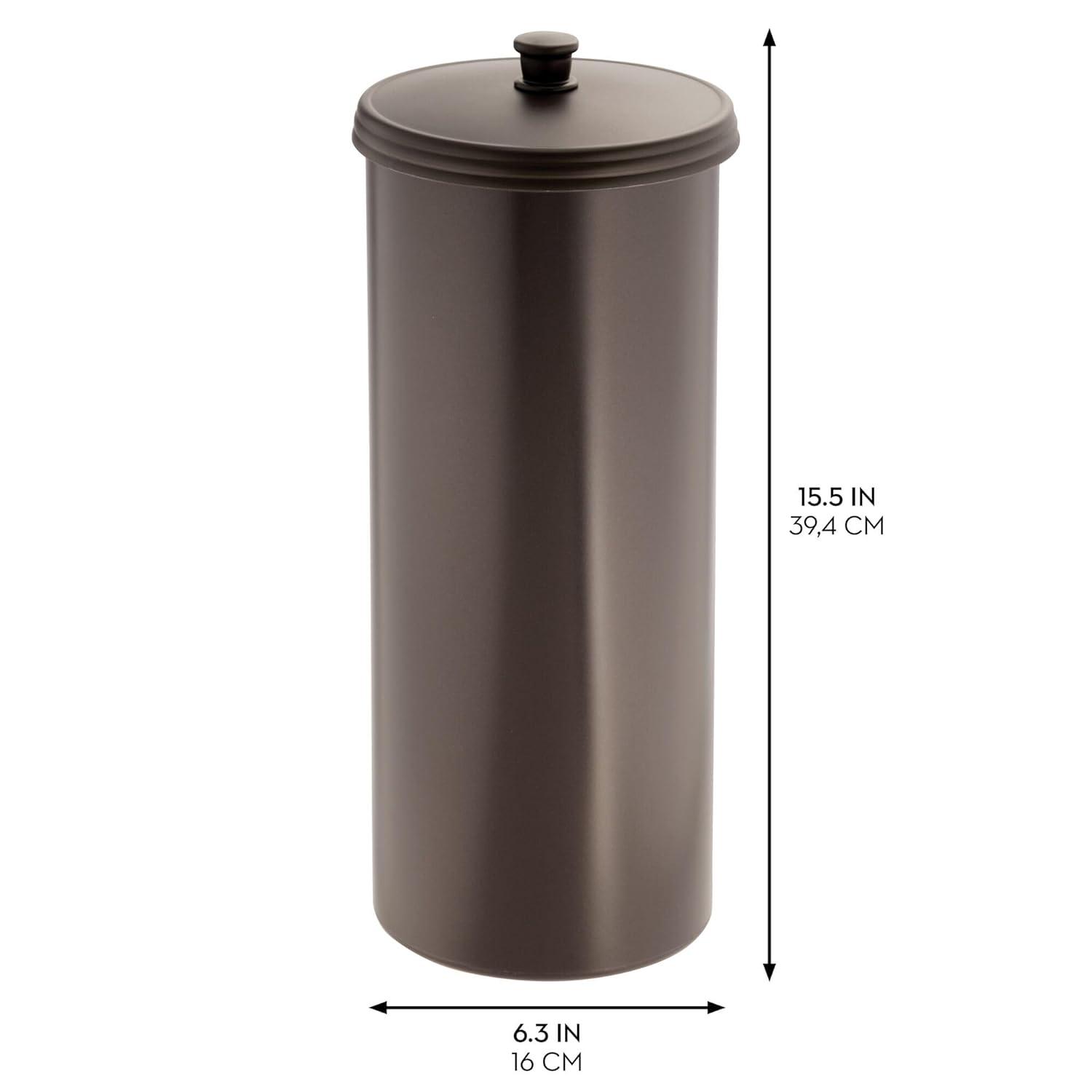 iDesign Plastic Toilet Tissue Holder Stand, The Kent Collection - Hold 3 Rolls of Toilet Paper, 6.5" x 15.5"