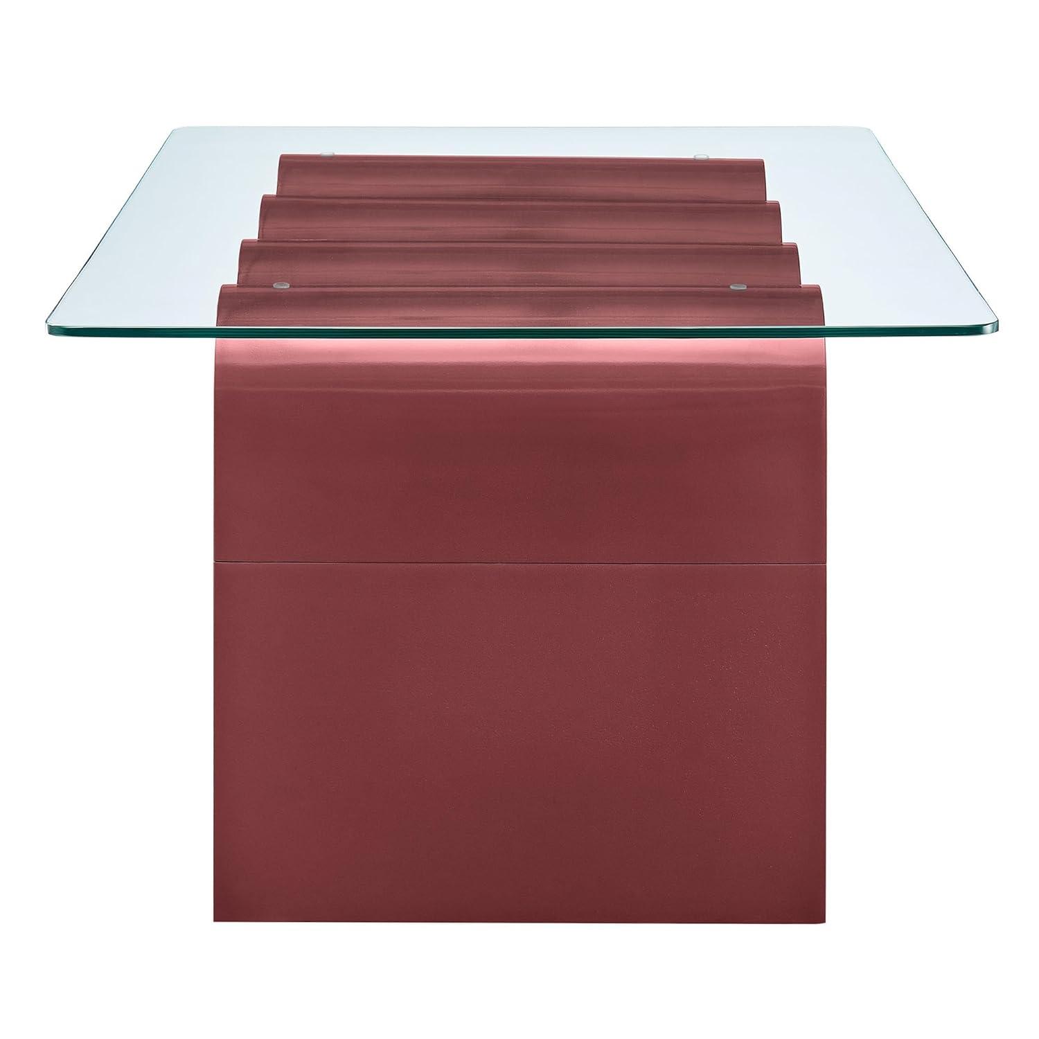 Modway Ondine Glass Top Coffee Table In Spiced Apple