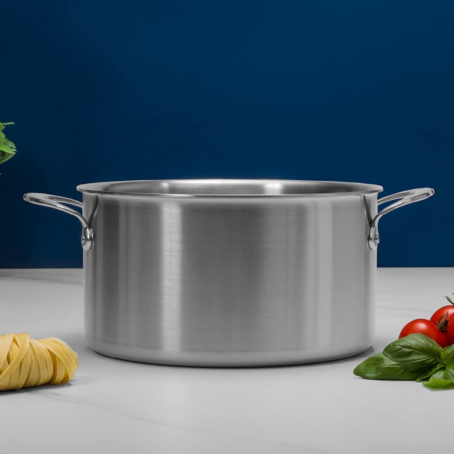 8-Quart Stainless Steel Induction Stock Pot with Ergonomic Handles