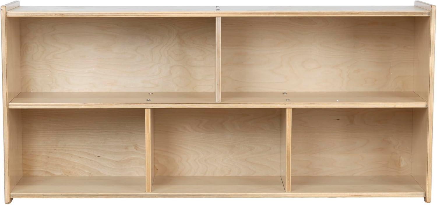 Birch Plywood 5-Cubby Montessori Toy Shelf for Kids