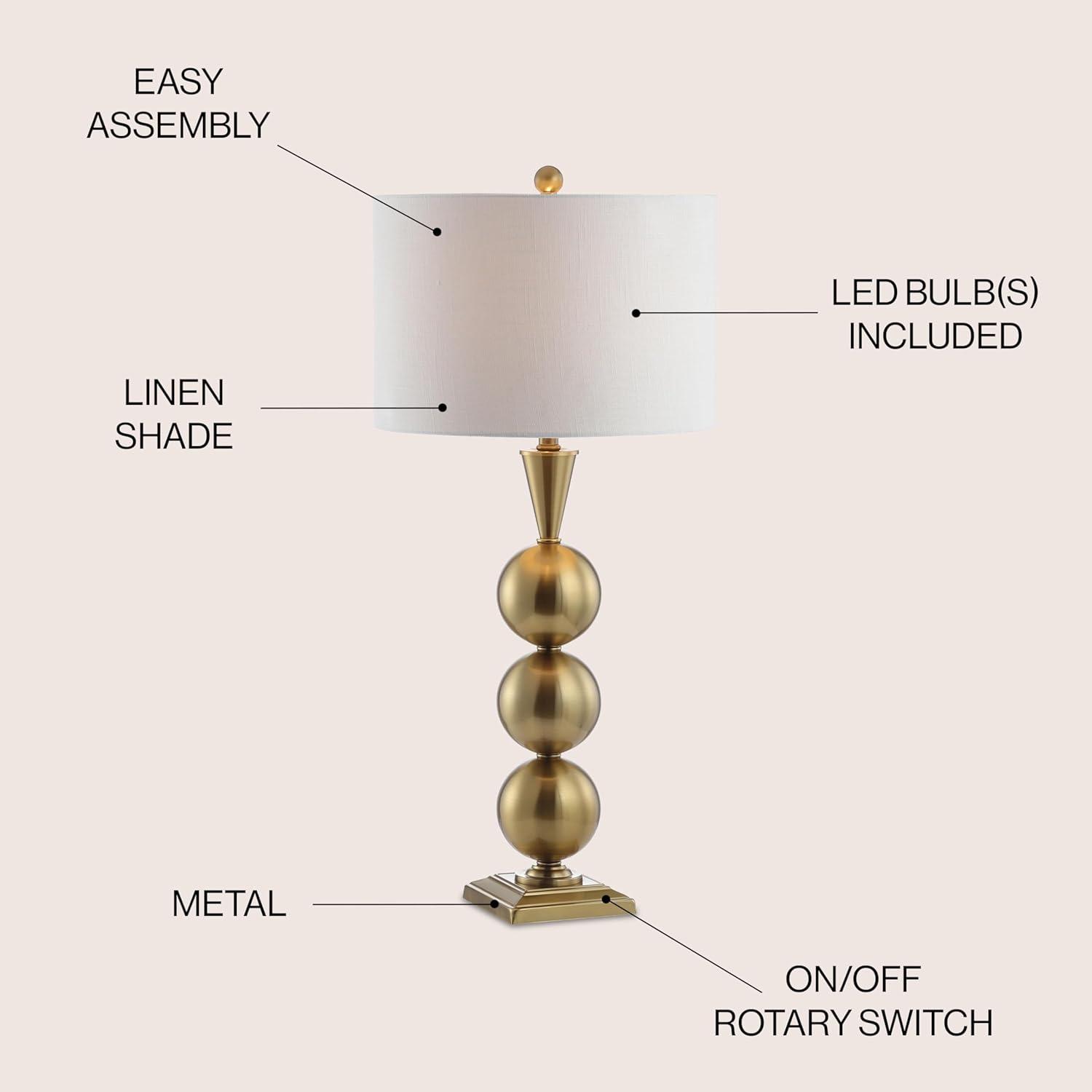 Mackenzie 33" Gold Metal Table Lamp with White Shade