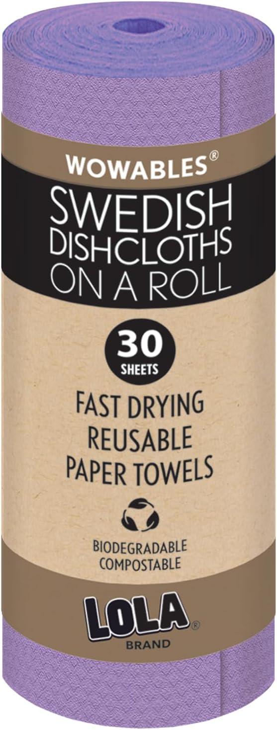 LOLA Swedish Dishcloths - 30 Pk, Eco-Friendly Sponge Cloths, Reusable Paper Towels, Made in Germany
