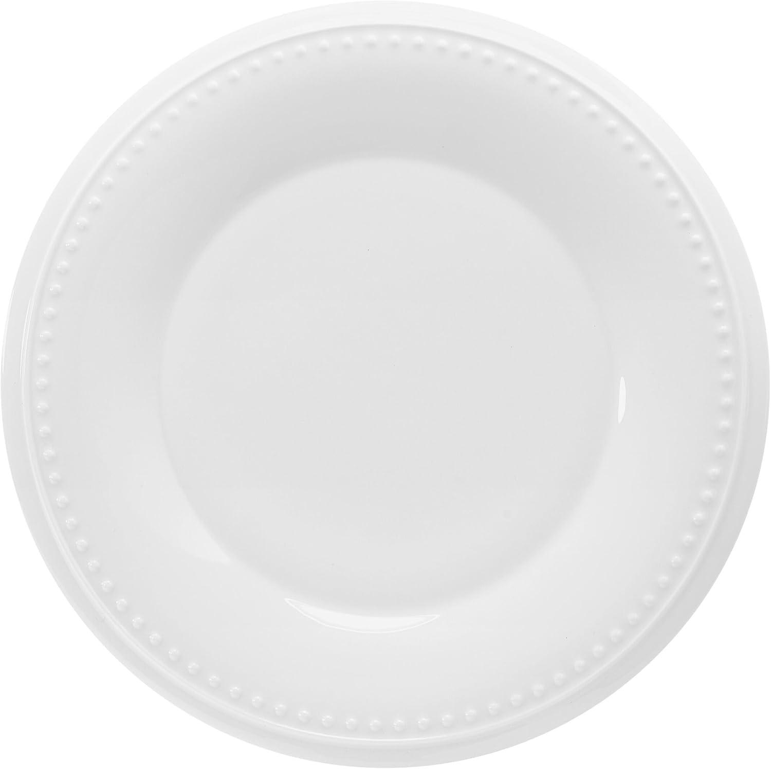 Fitz and Floyd Fitz and Floyd Nevaeh White Classic Bead 24-Piece Bone China Dinnerware Set, Service For 8
